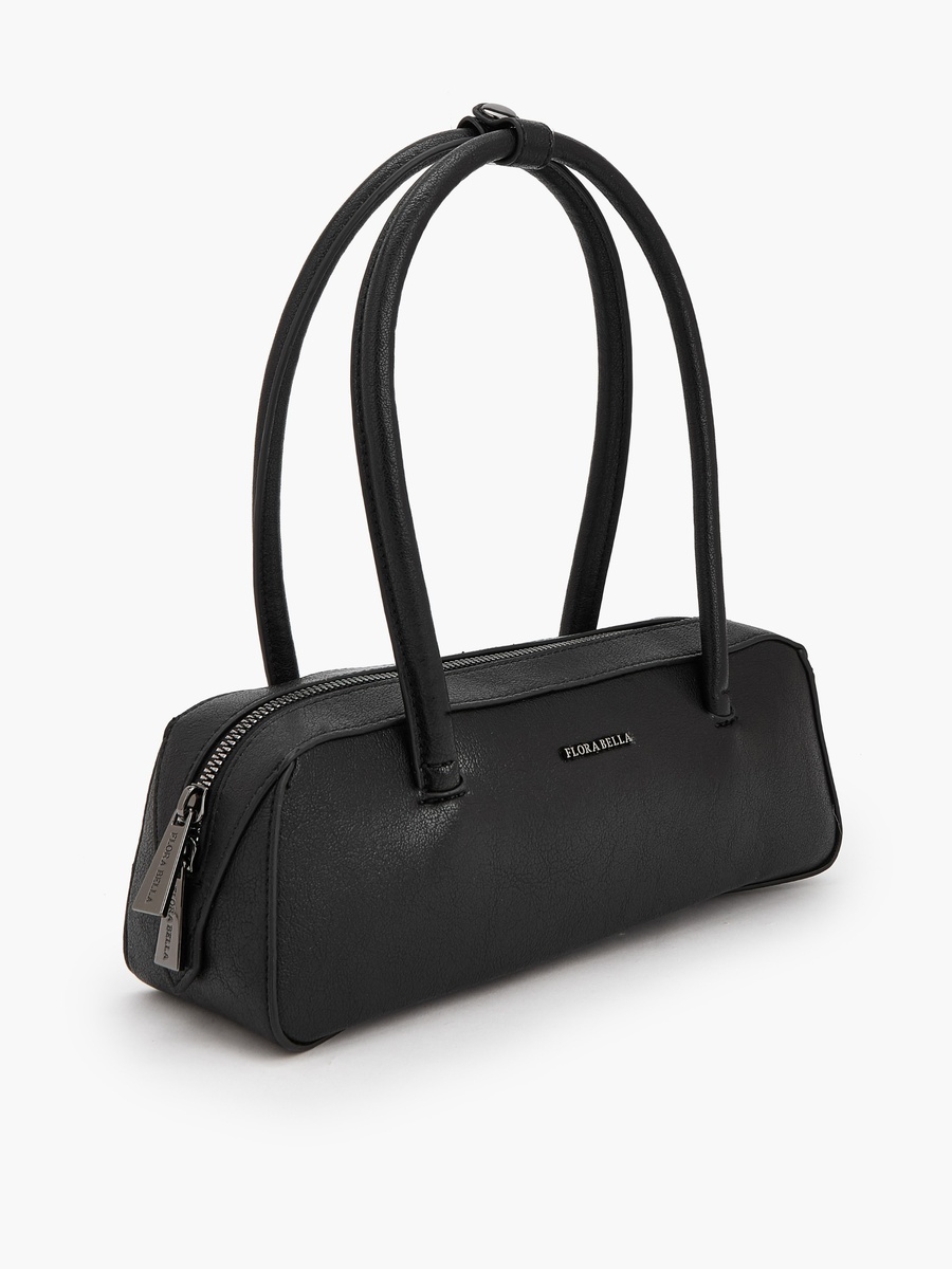 Solid Shoulder Bag with Zip Closure