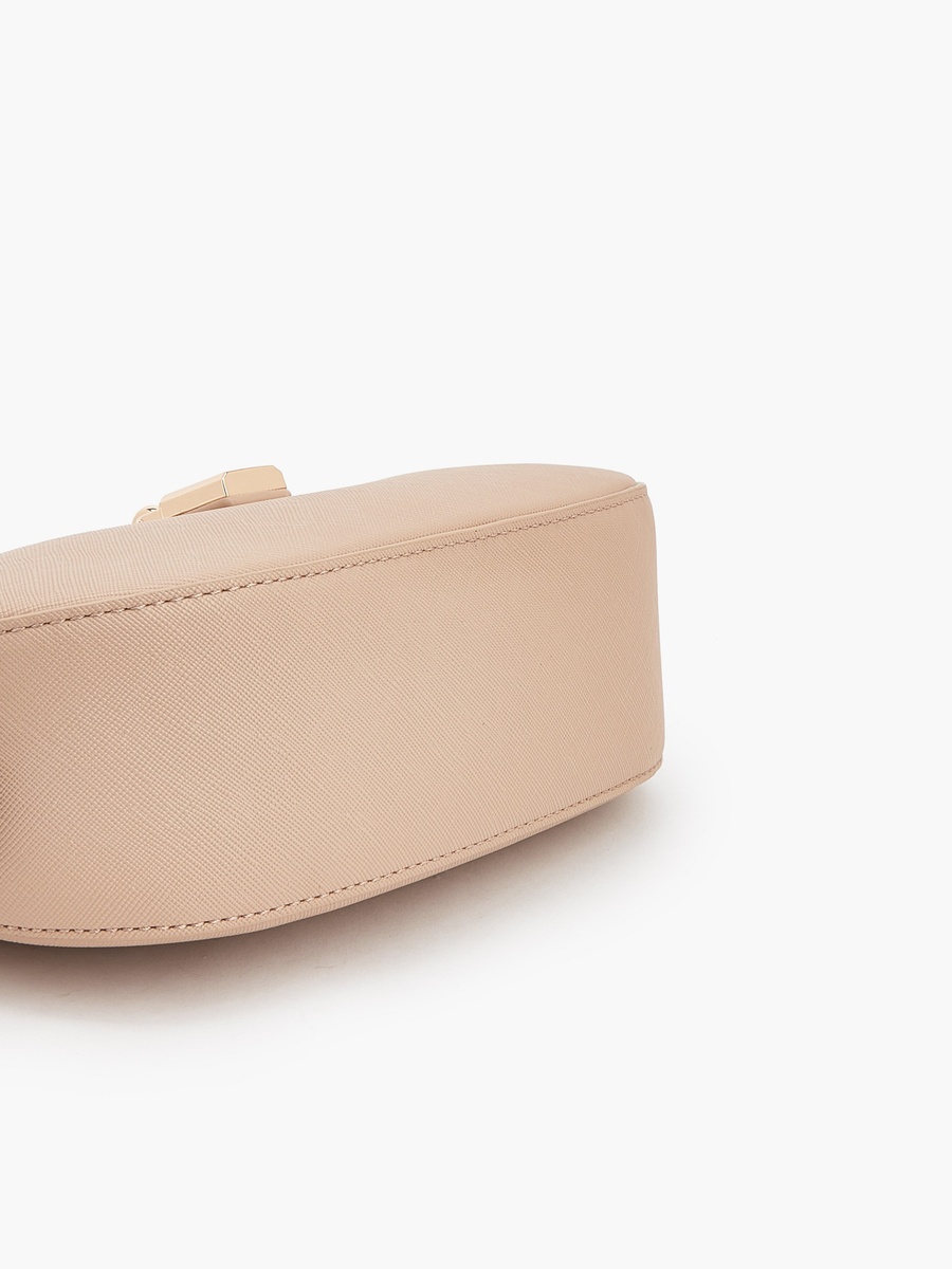 Solid Shoulder Bag with Zip Closure