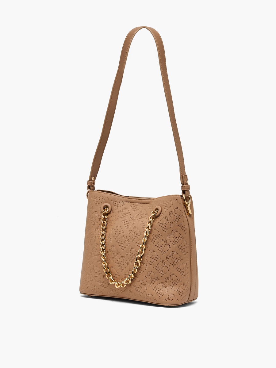 Textured Shoulder Bag with Chain Strap