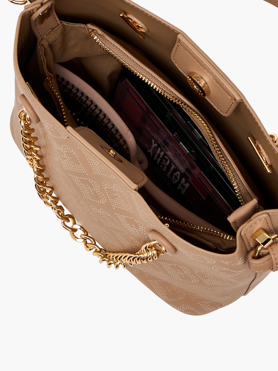 Textured Shoulder Bag with Chain Strap