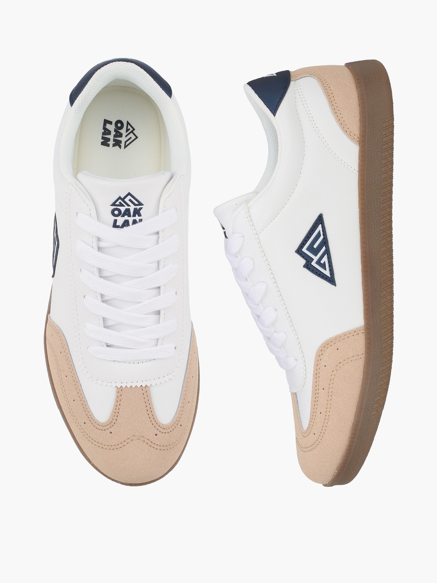 Color Block Lace-Up Ankle Sneakers