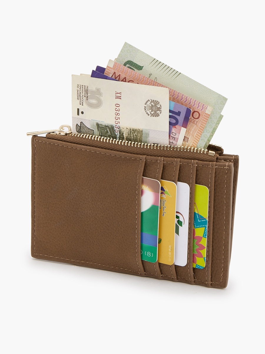 Solid Card Holder with Zip Closure