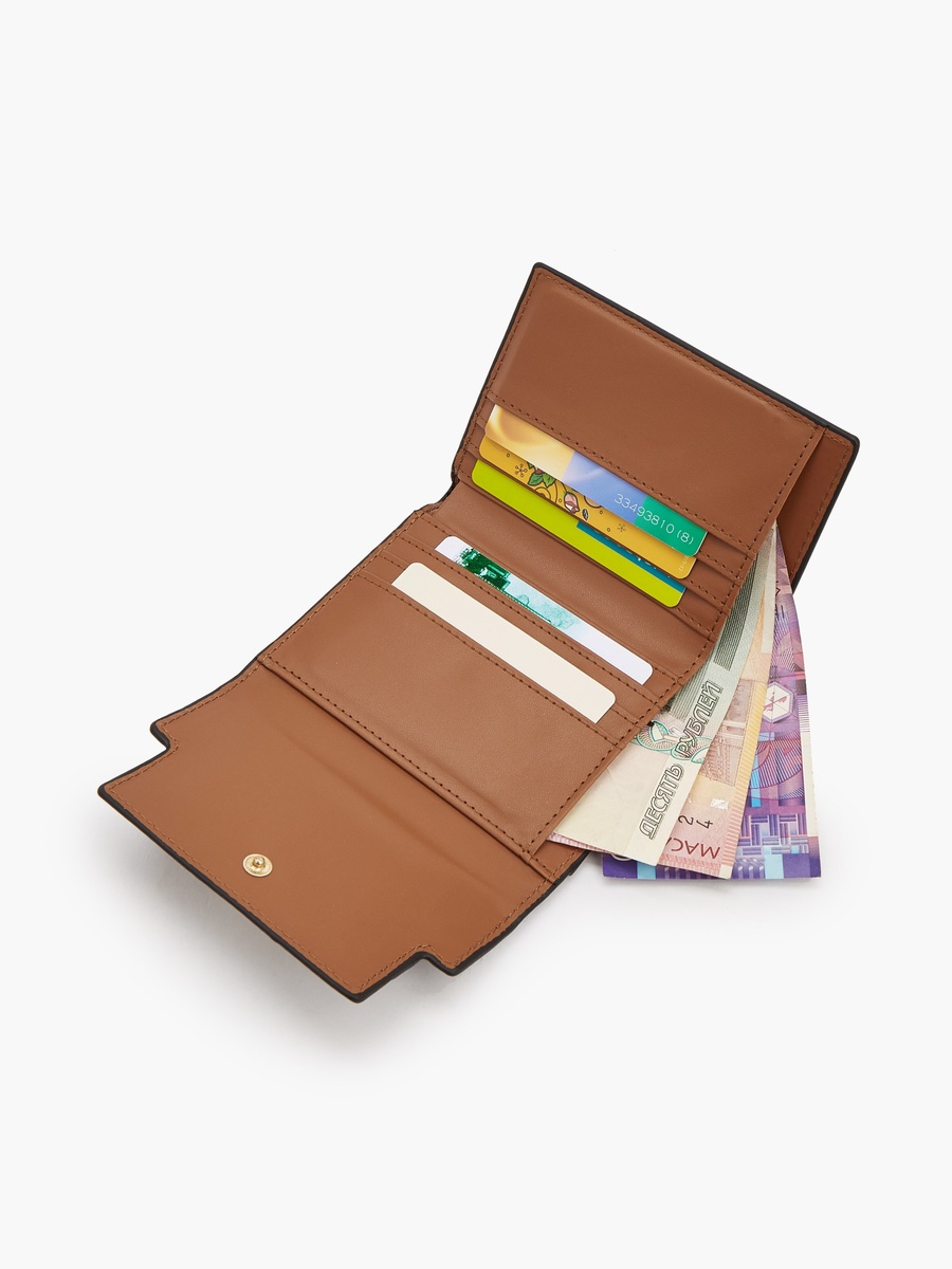 Paisley Print Tri-Fold Wallet with Twist Lock Accent