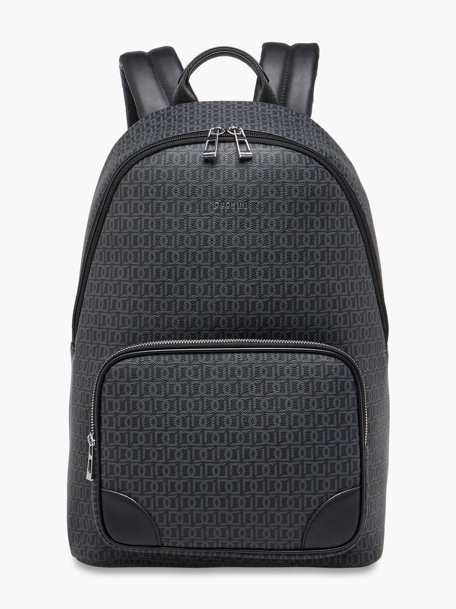 Men Monogram Print Backpack with Padded Straps
