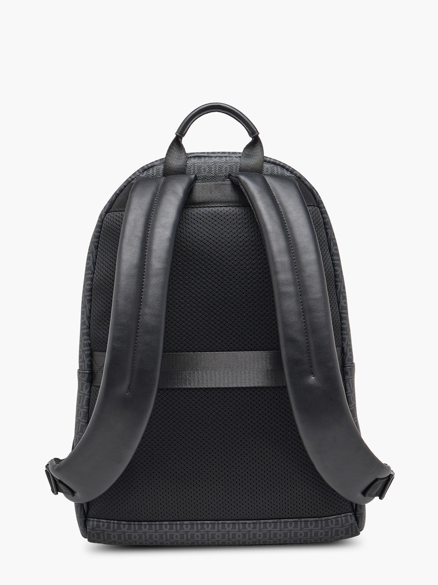 Men Monogram Print Backpack with Padded Straps