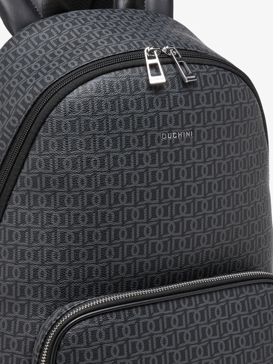 Men Monogram Print Backpack with Padded Straps