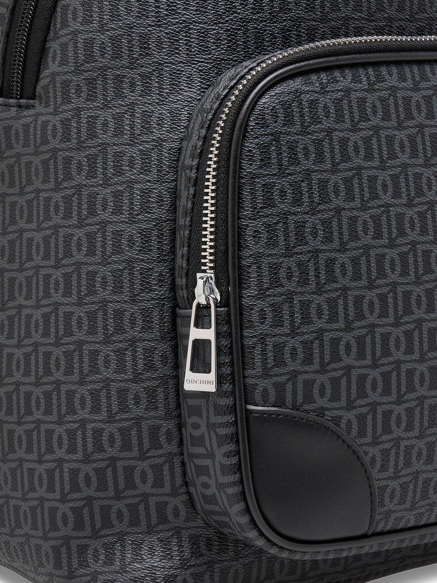 Men Monogram Print Backpack with Padded Straps
