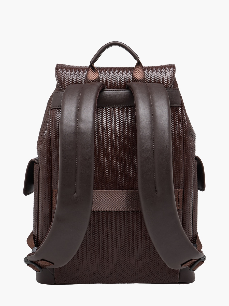 Men Chevron Textured Backpack with Drawstring Closure