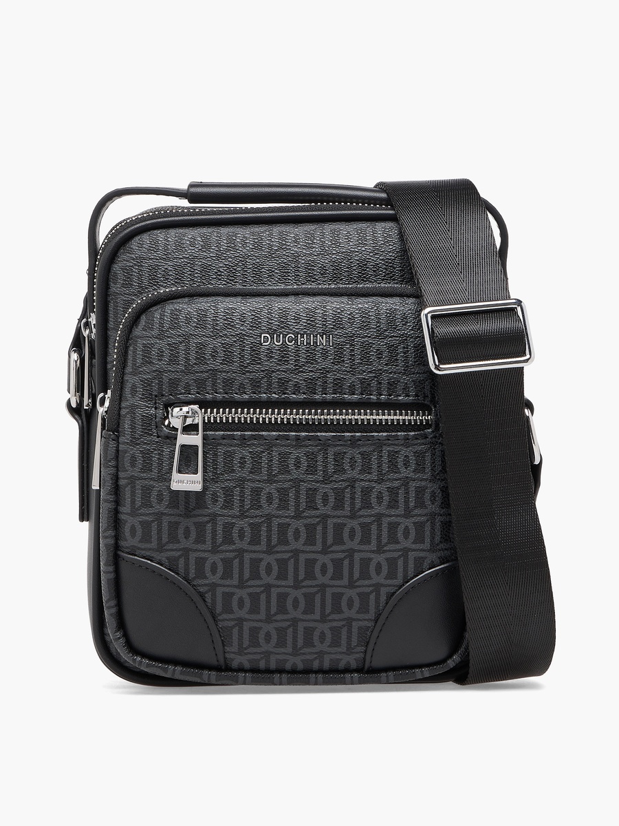 Men Monogram Print Crossbody Bag