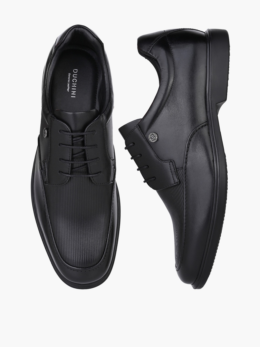 Men Lace-Up Leather Derby Shoes