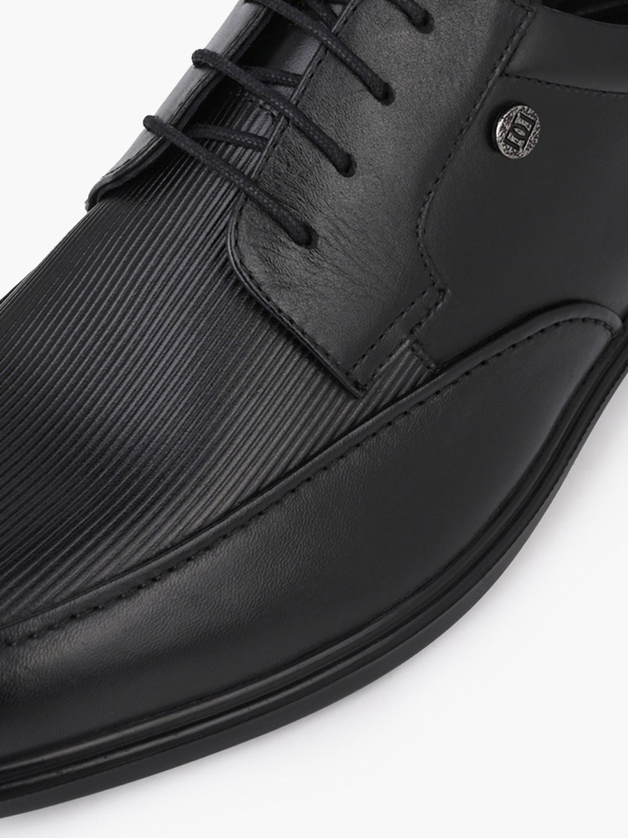 Men Lace-Up Leather Derby Shoes