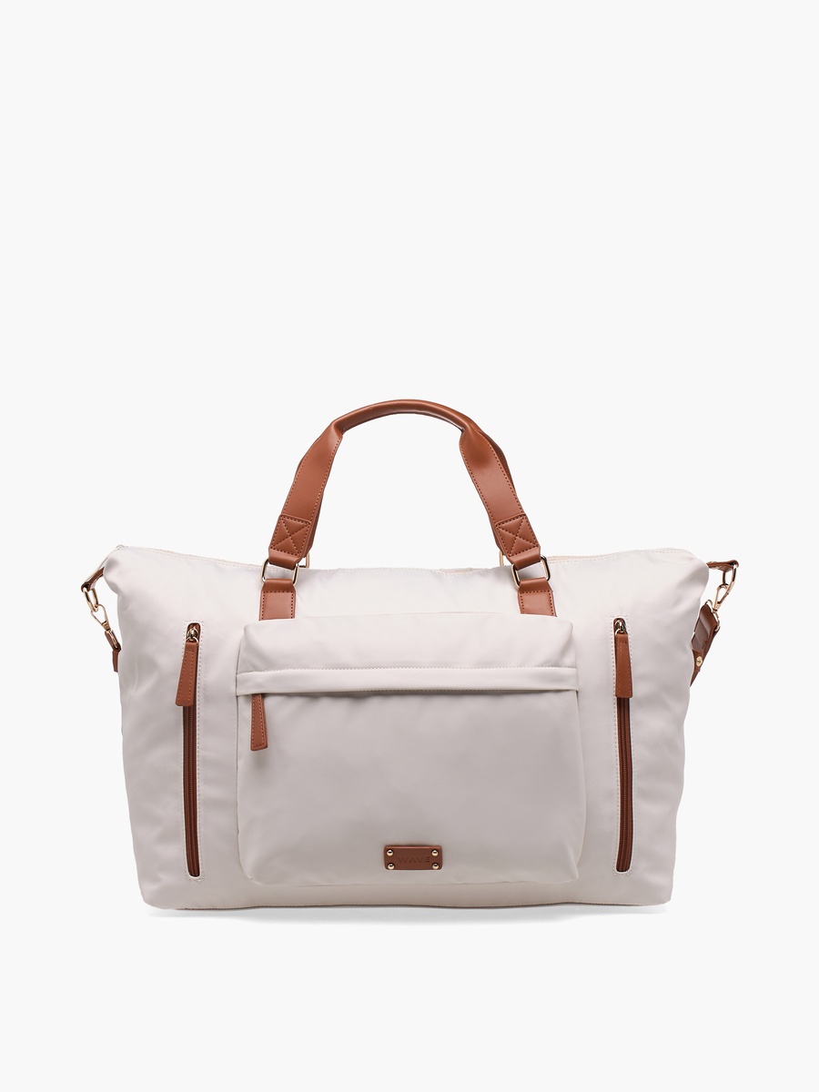 Contrast Trim Duffle Bag with Removable Strap