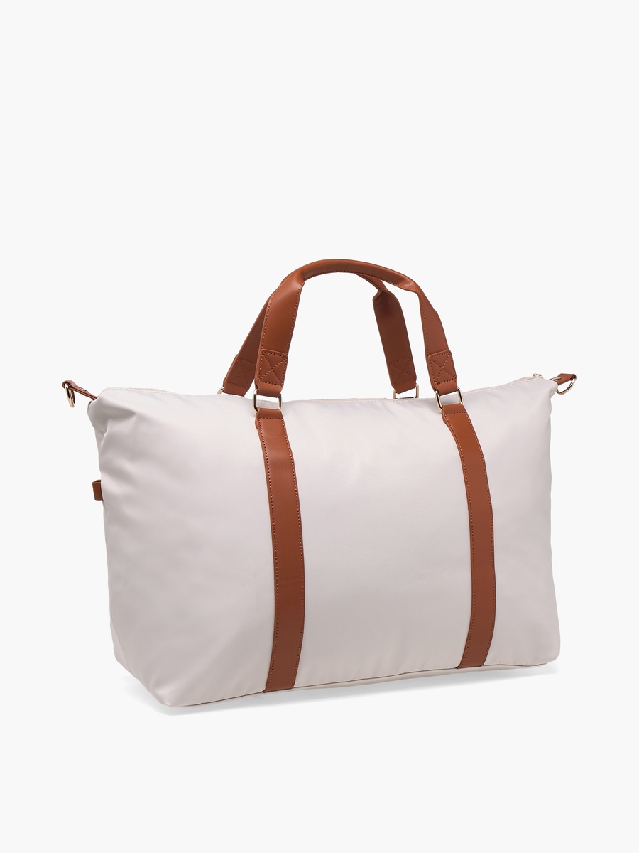 Contrast Trim Duffle Bag with Removable Strap