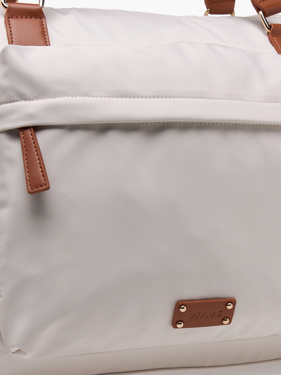 Contrast Trim Duffle Bag with Removable Strap