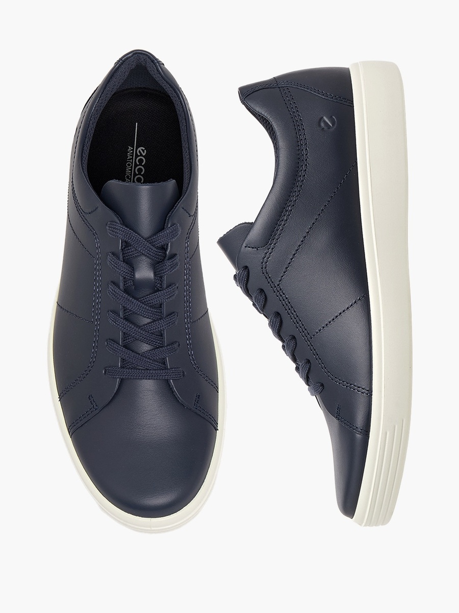 Men Leather Lace-Up Ankle Sneakers