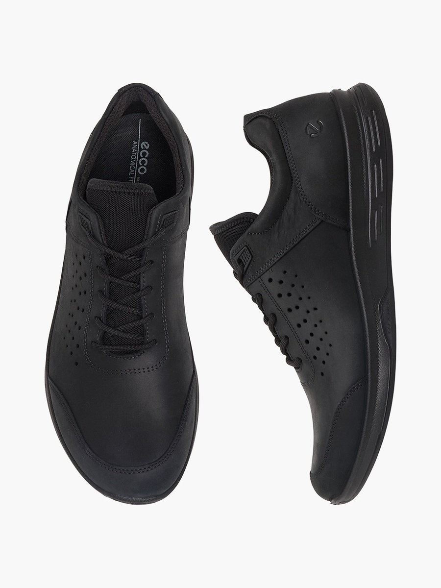 Men Leather Lace-Up Ankle Sneakers