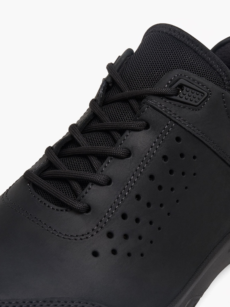 Men Leather Lace-Up Ankle Sneakers
