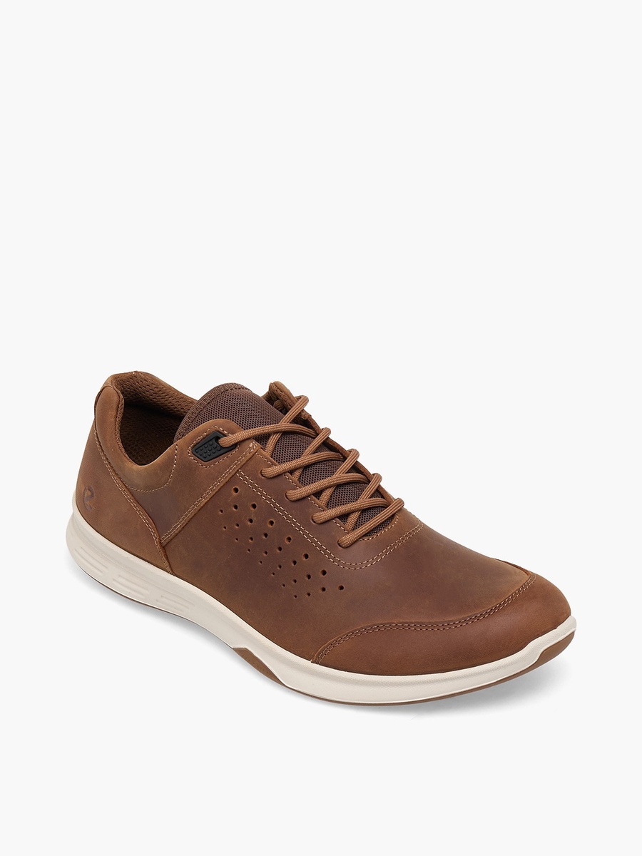 Men Leather Lace-Up Ankle Sneakers