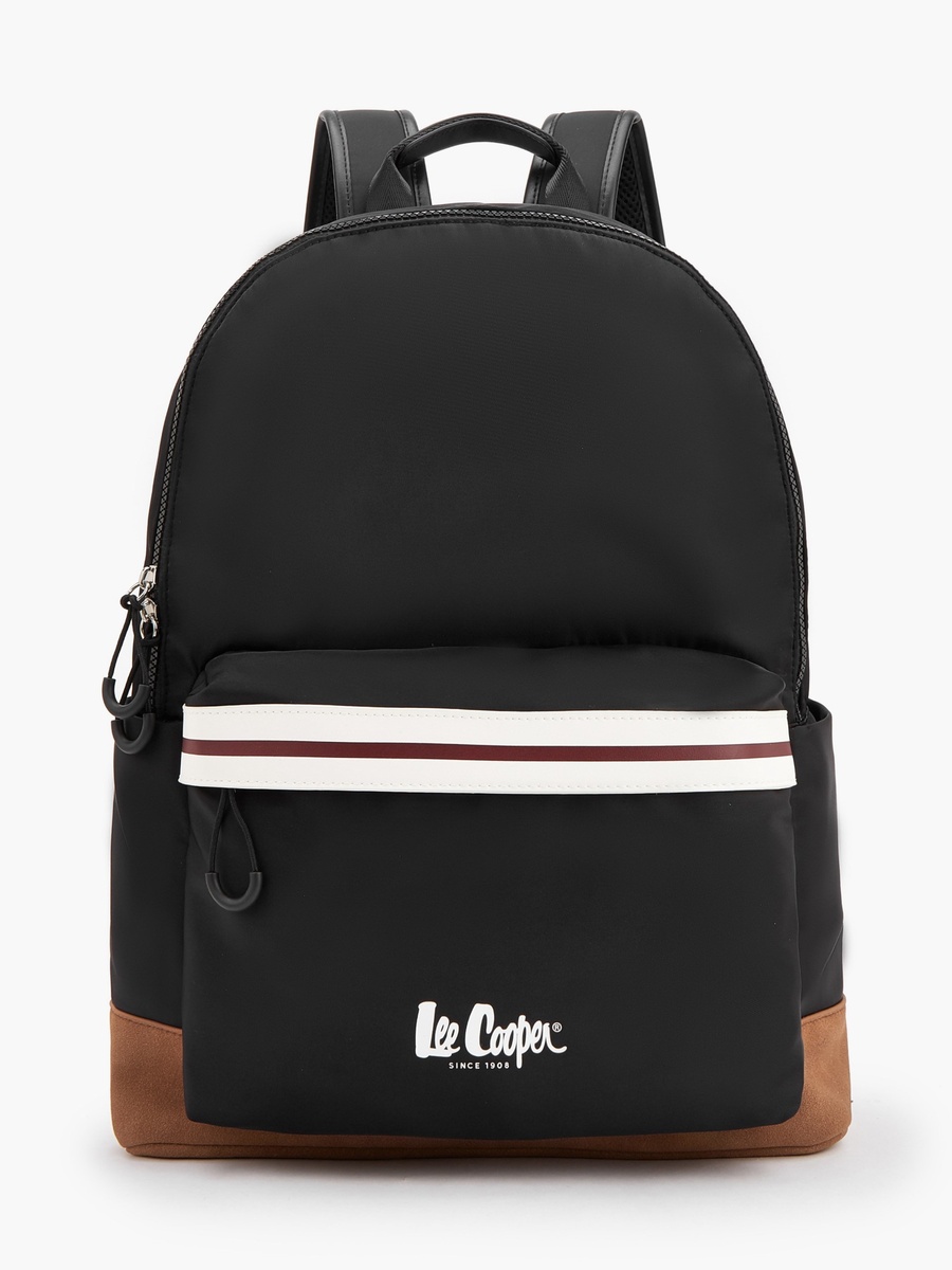 Logo Print Backpack with Adjustable Shoulder Straps