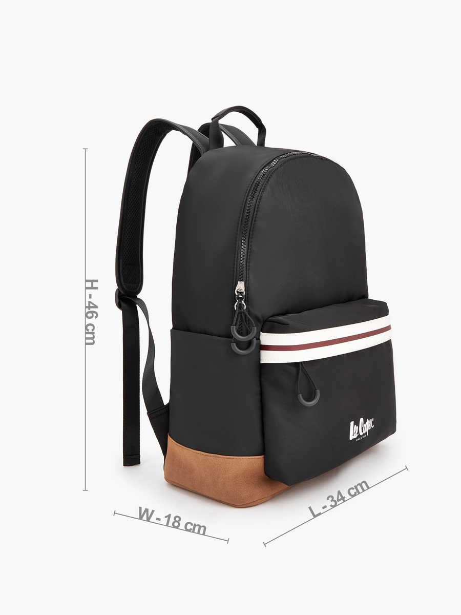 Logo Print Backpack with Adjustable Shoulder Straps
