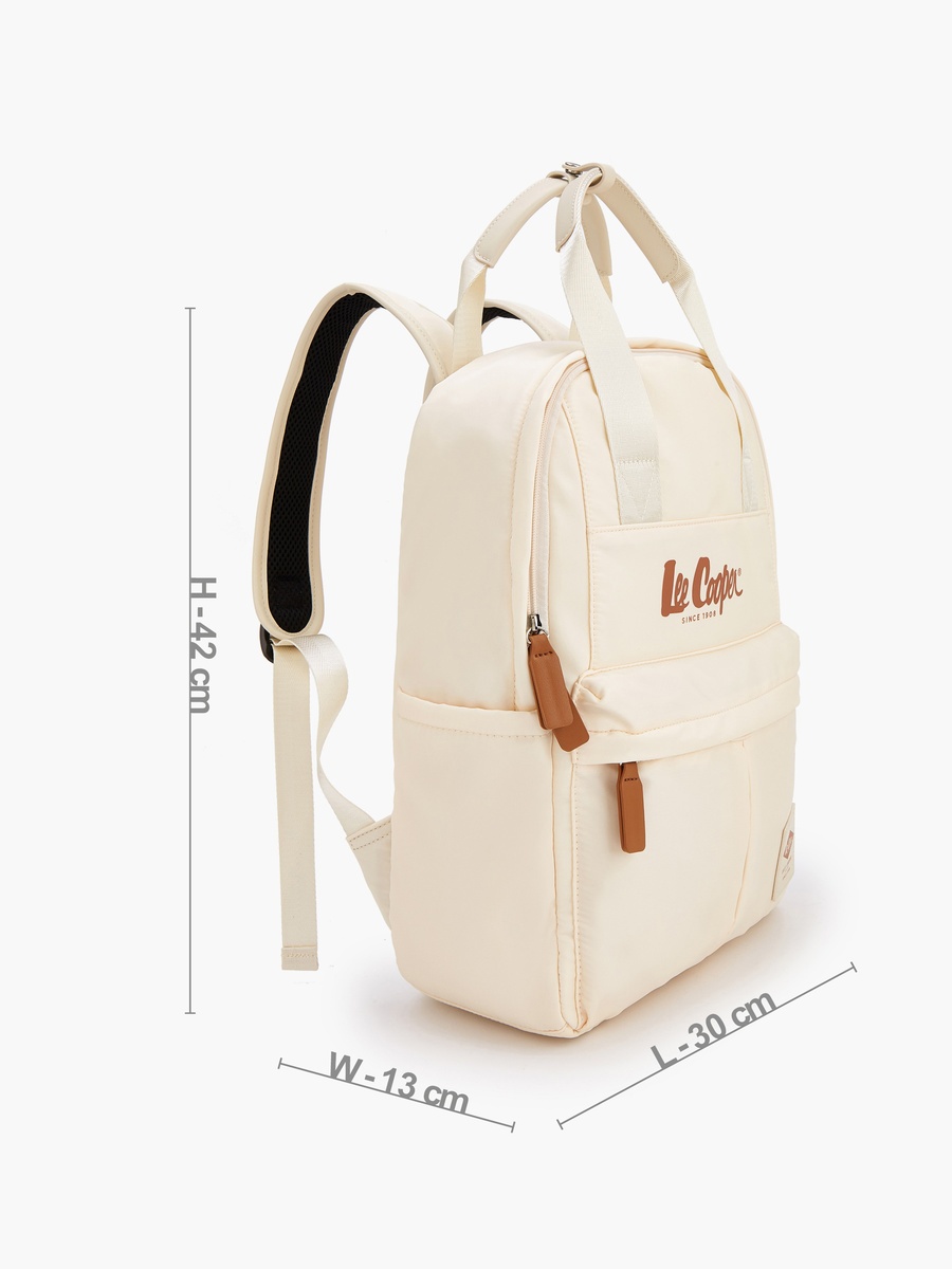 Logo Print Backpack with Adjustable Shoulder Straps