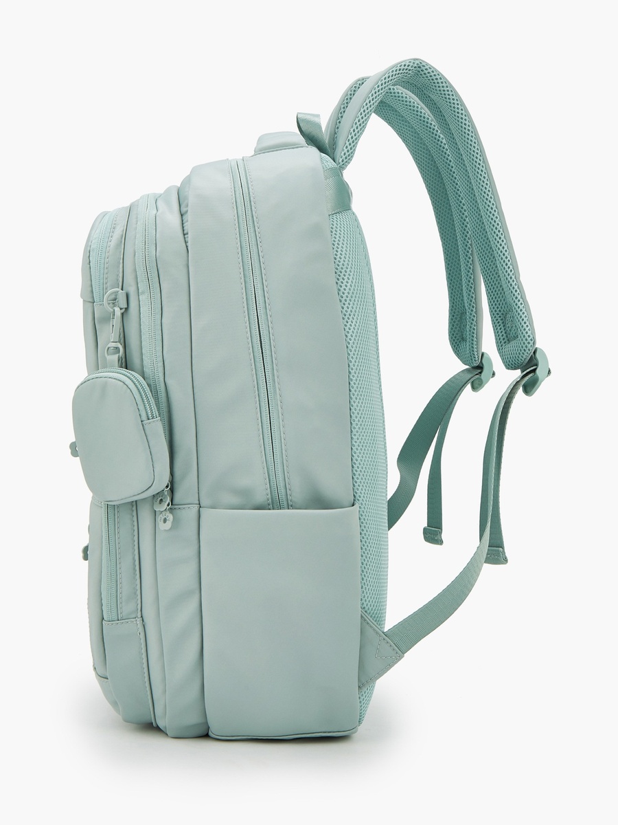 Solid Backpack with Pouch