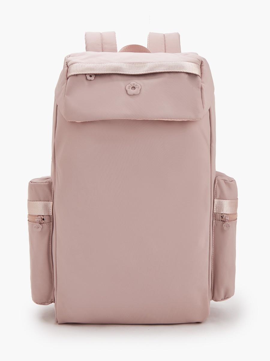 Solid Backpack with Side Pockets