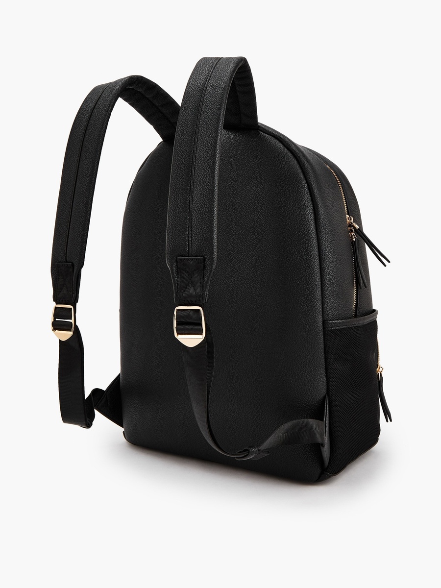 Textured Backpack with Printed Pouch