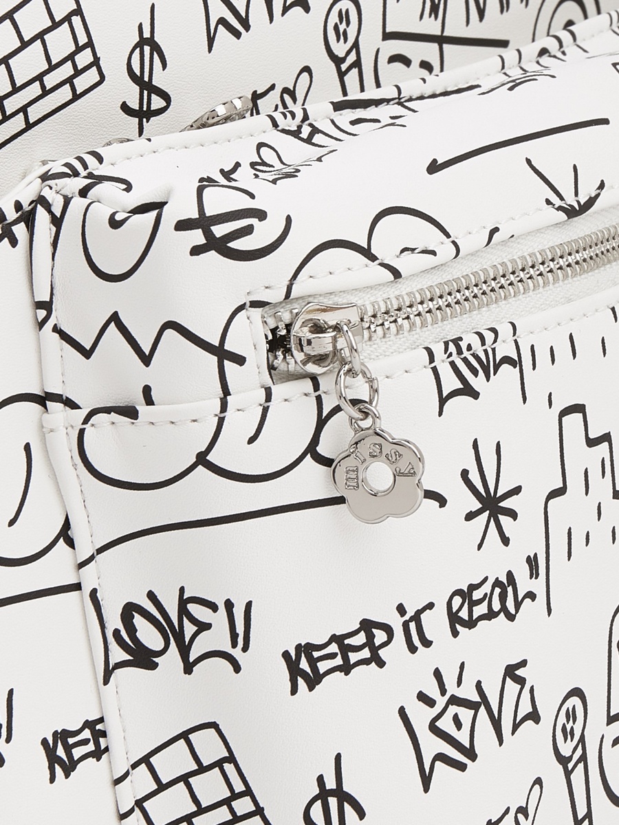 Graffiti Print Backpack with Adjustable Shoulder Straps