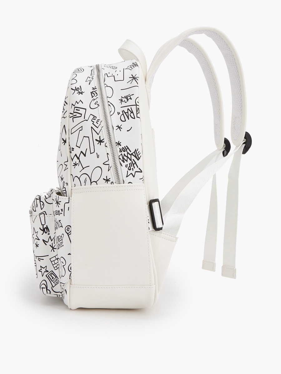 Graffiti Print Backpack with Adjustable Shoulder Straps