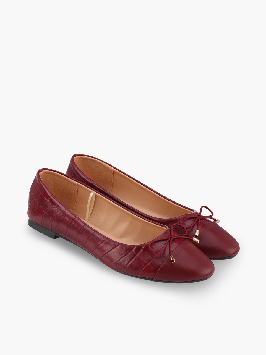 Women Bow Accent Ballerina Shoes