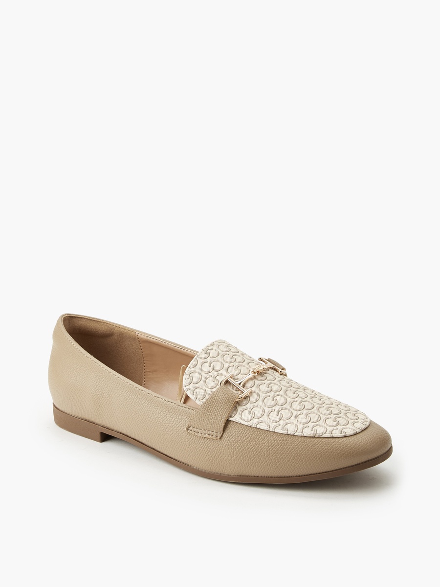 Women Monogram Print Slip-On Loafers