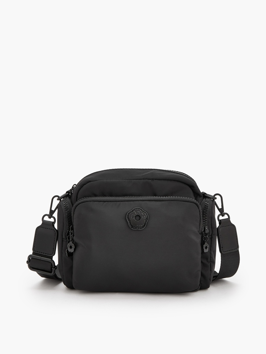 Solid Crossbody Bag with Front Utility Pocket