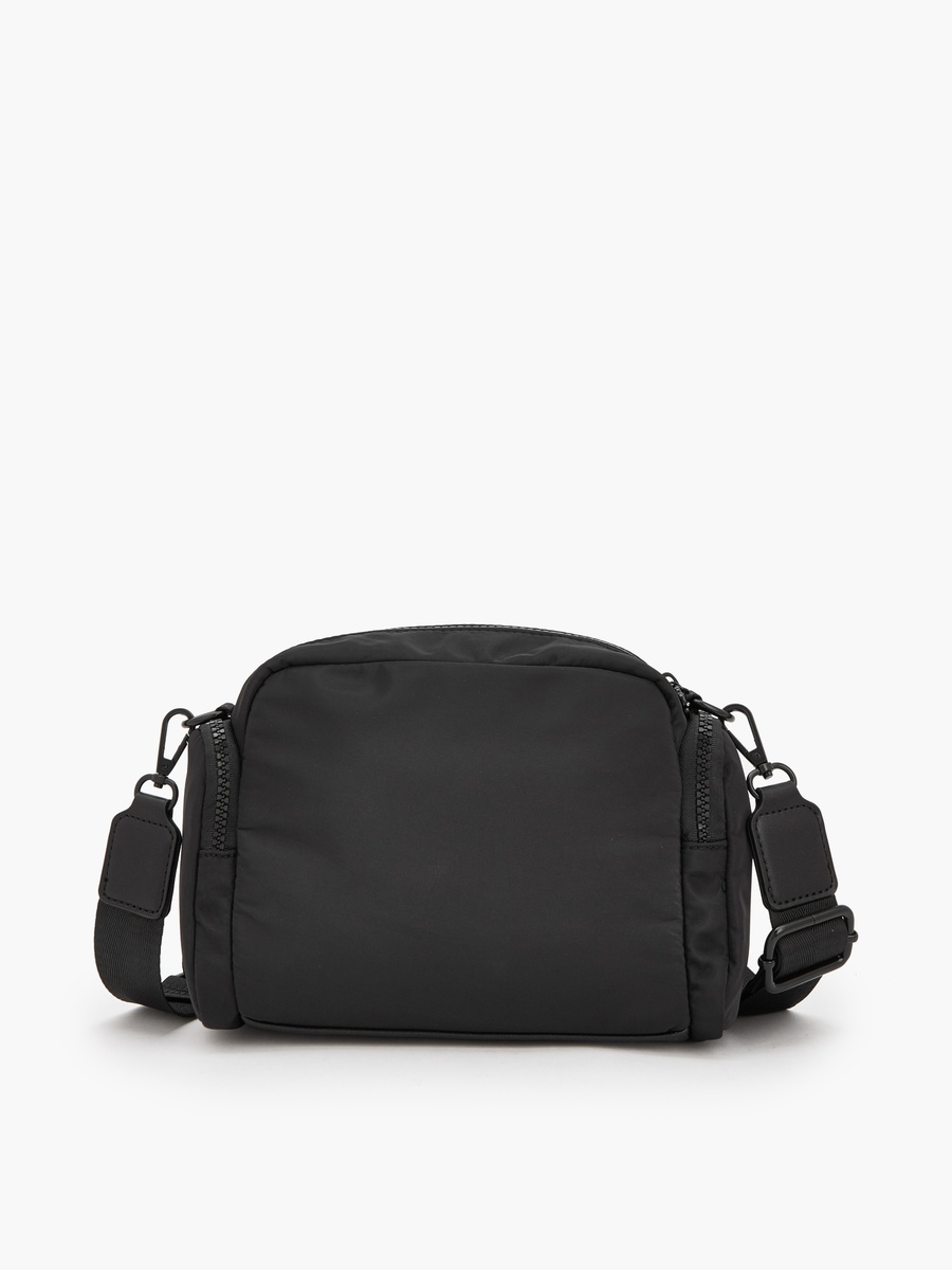 Solid Crossbody Bag with Front Utility Pocket