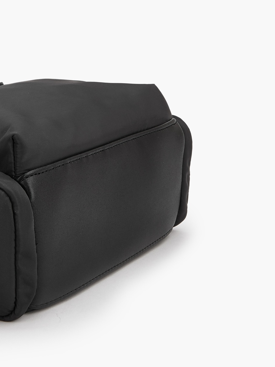 Solid Crossbody Bag with Front Utility Pocket