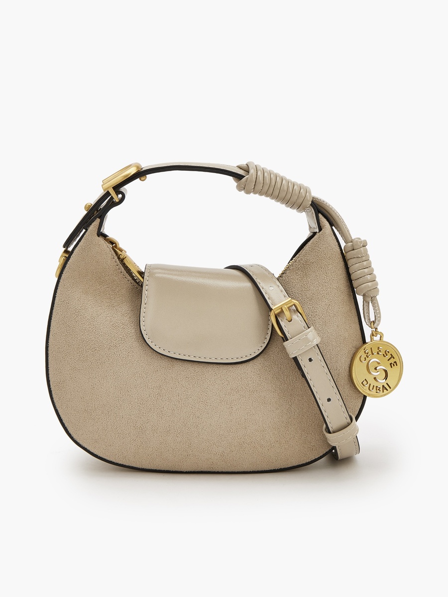 Suede Crossbody Bag with Rope Detail