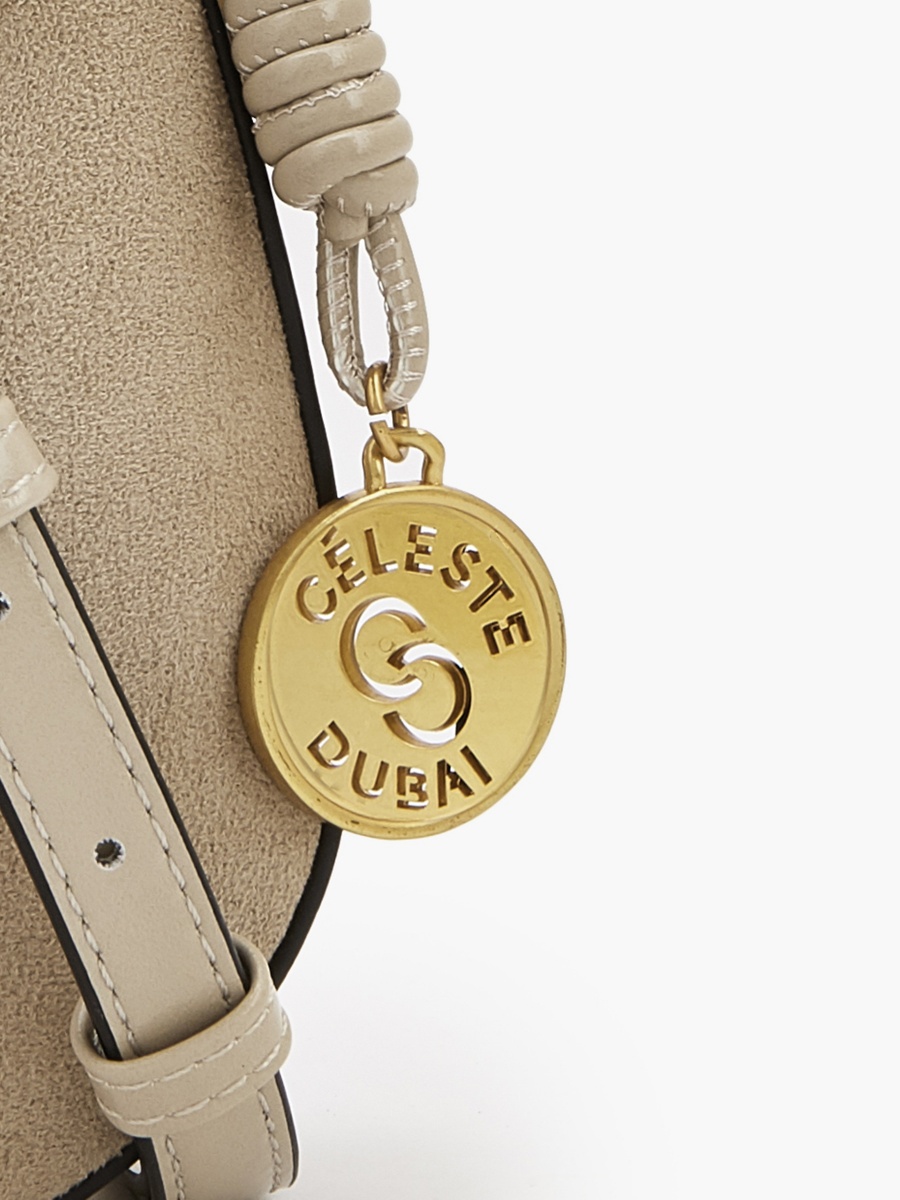Suede Crossbody Bag with Rope Detail
