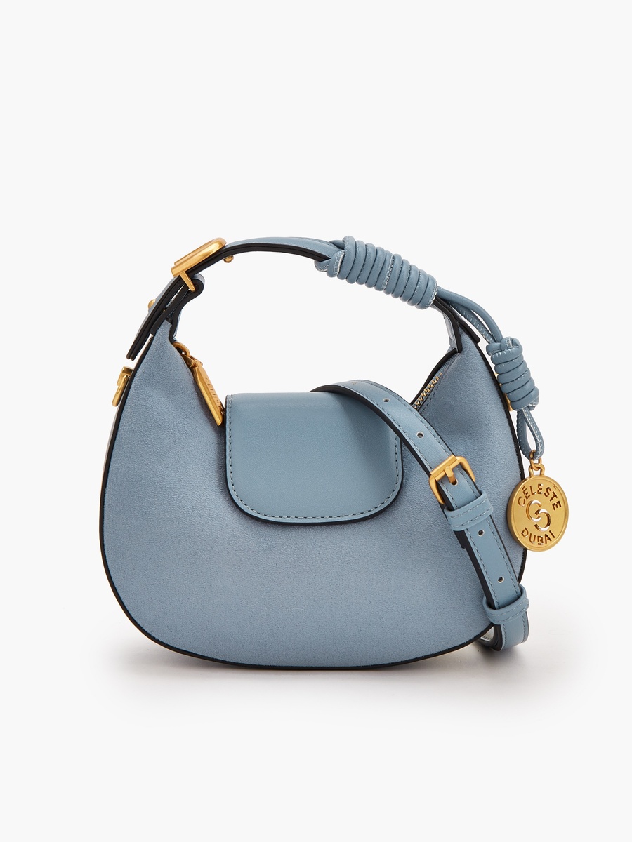 Suede Crossbody Bag with Rope Detail