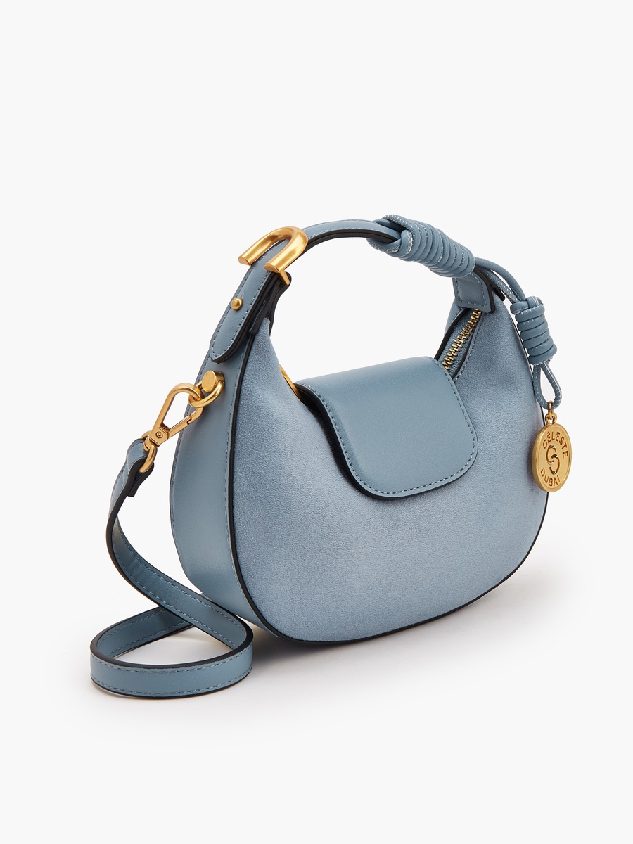 Suede Crossbody Bag with Rope Detail