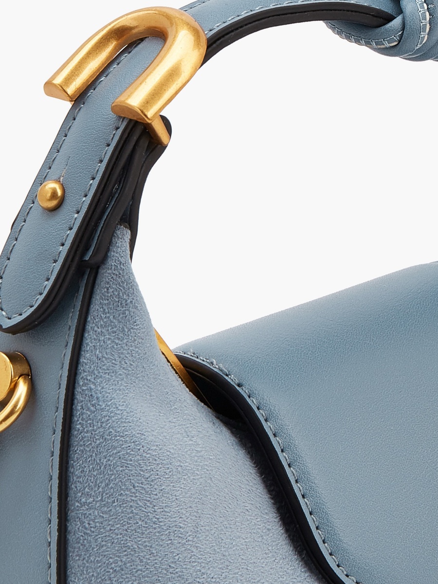 Suede Crossbody Bag with Rope Detail
