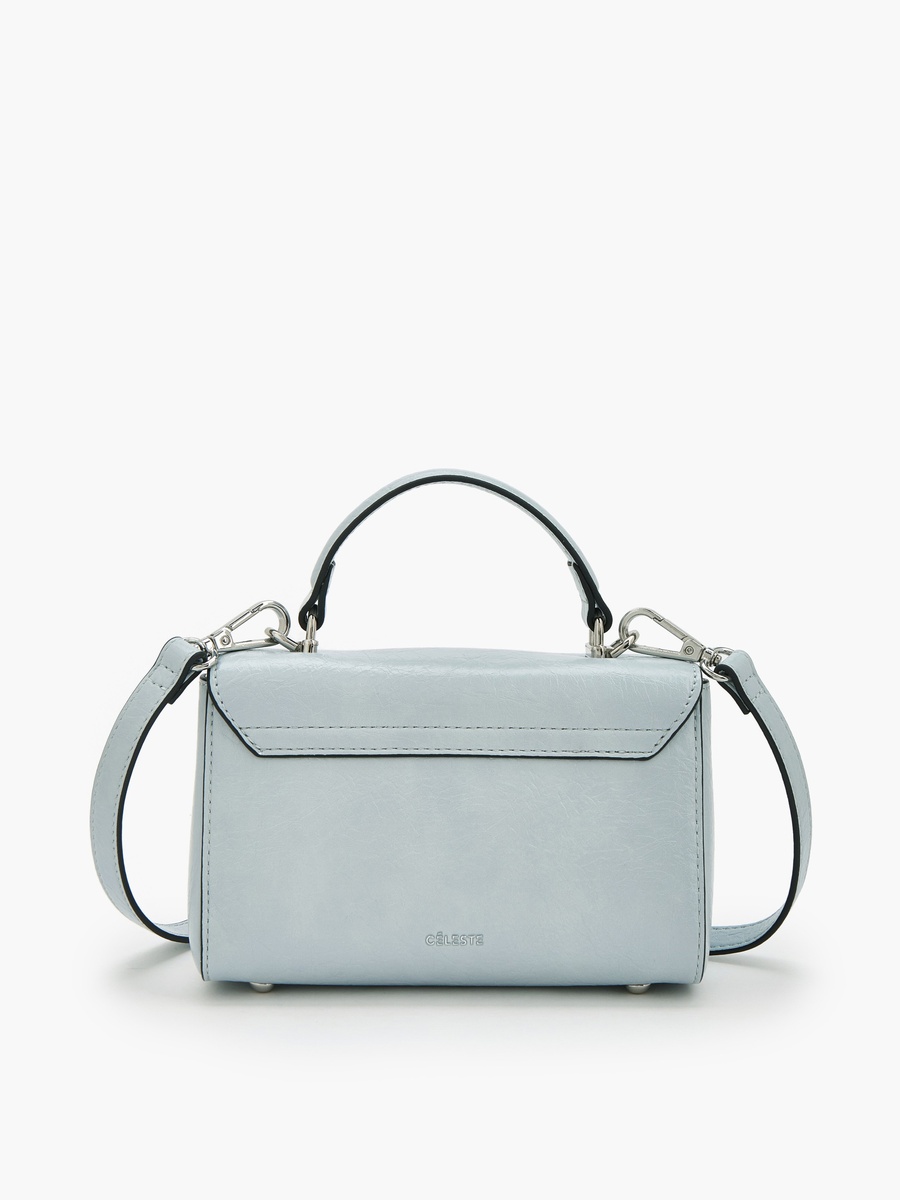 Solid Crossbody Bag with Twist Lock Closure