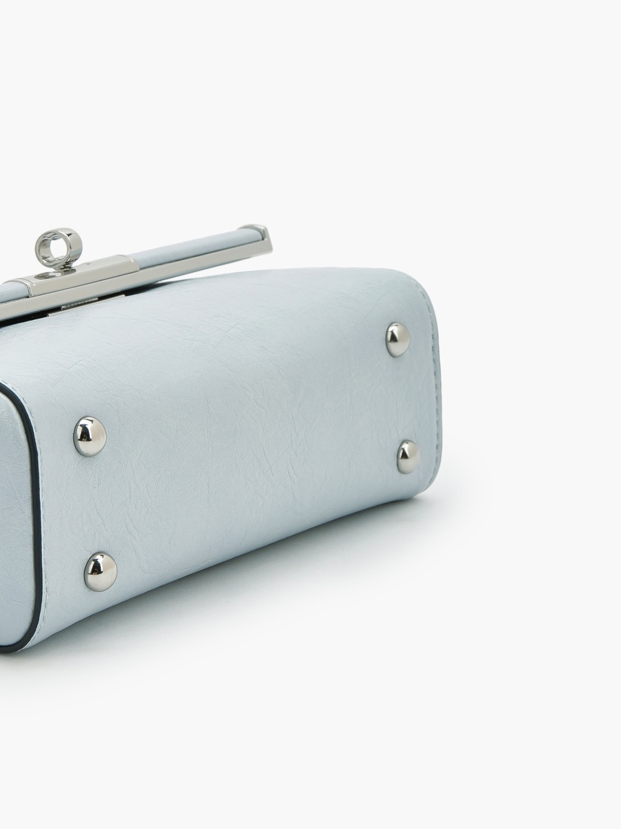 Solid Crossbody Bag with Twist Lock Closure