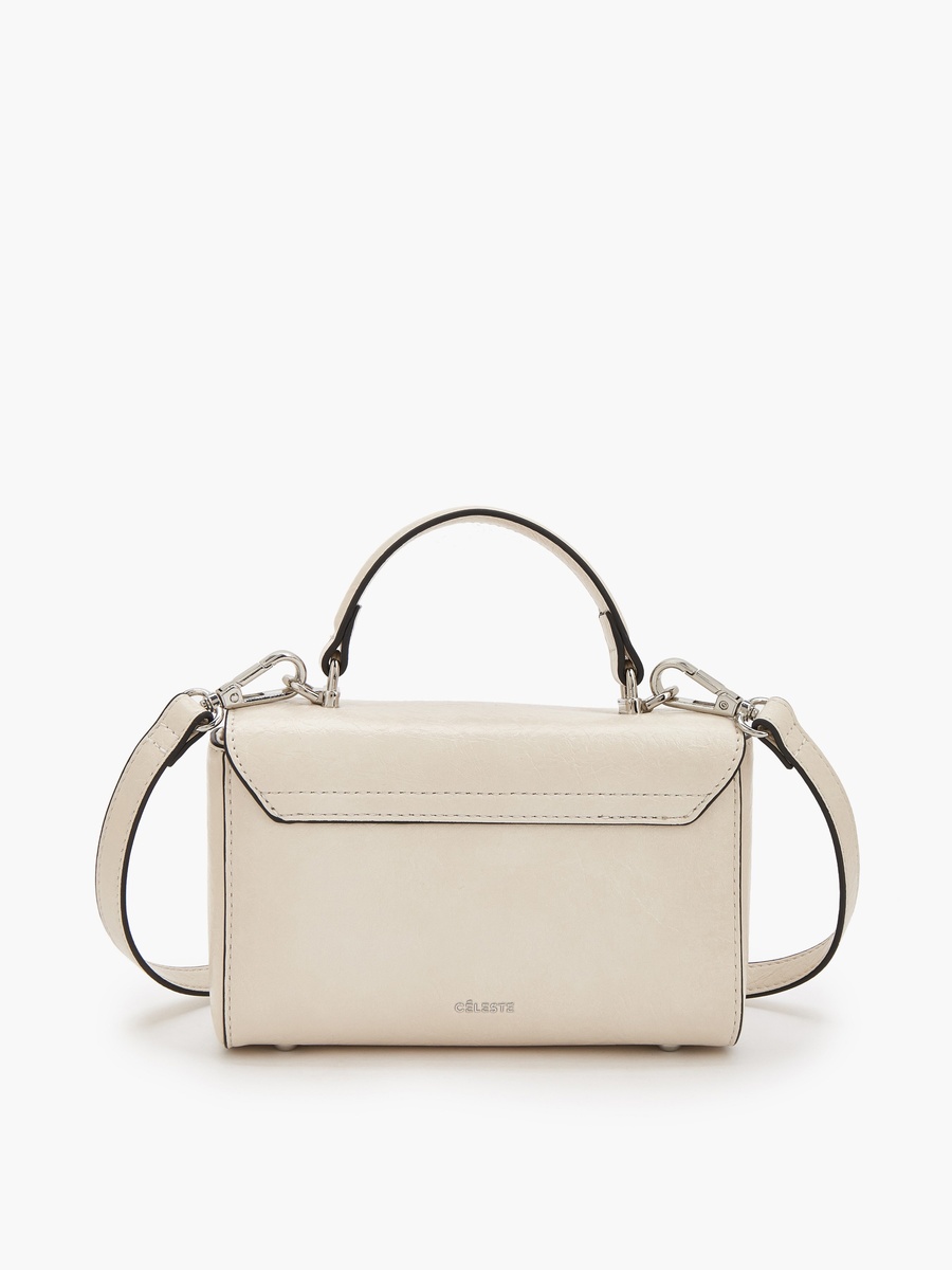Solid Crossbody Bag with Twist Lock Closure
