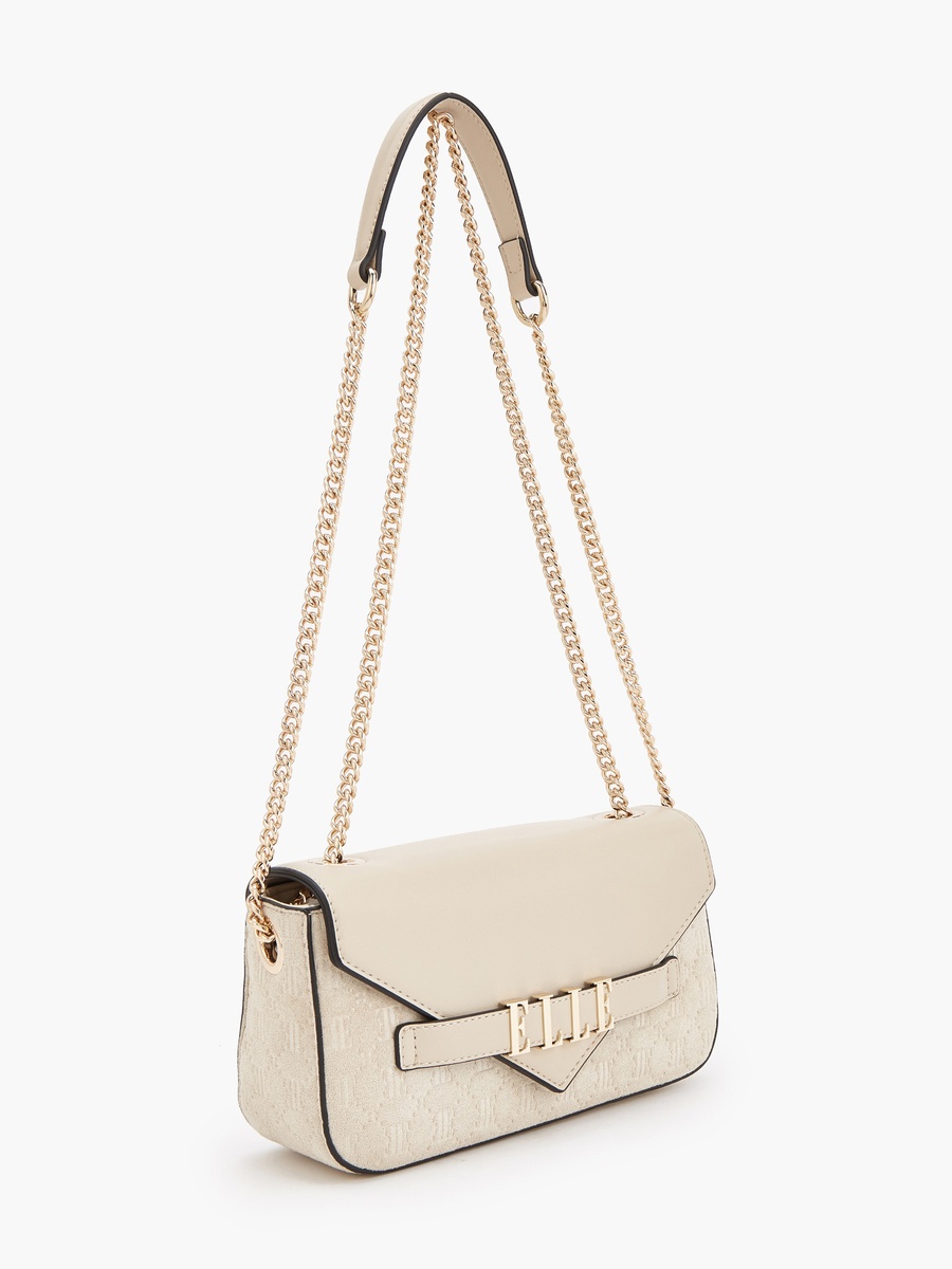 Monogram Embossed Crossbody Bag with Chain Strap