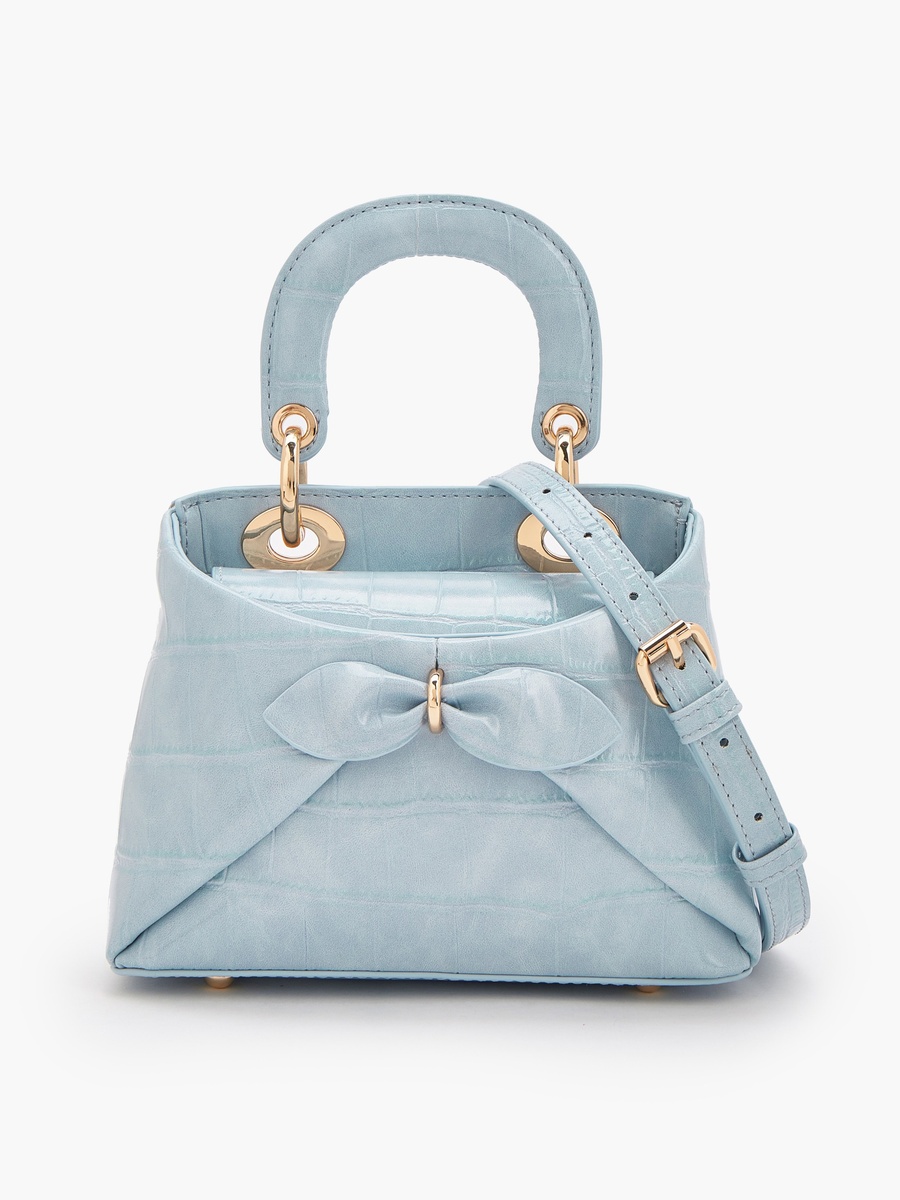 Bow Accent Crossbody Bag with Top Handle