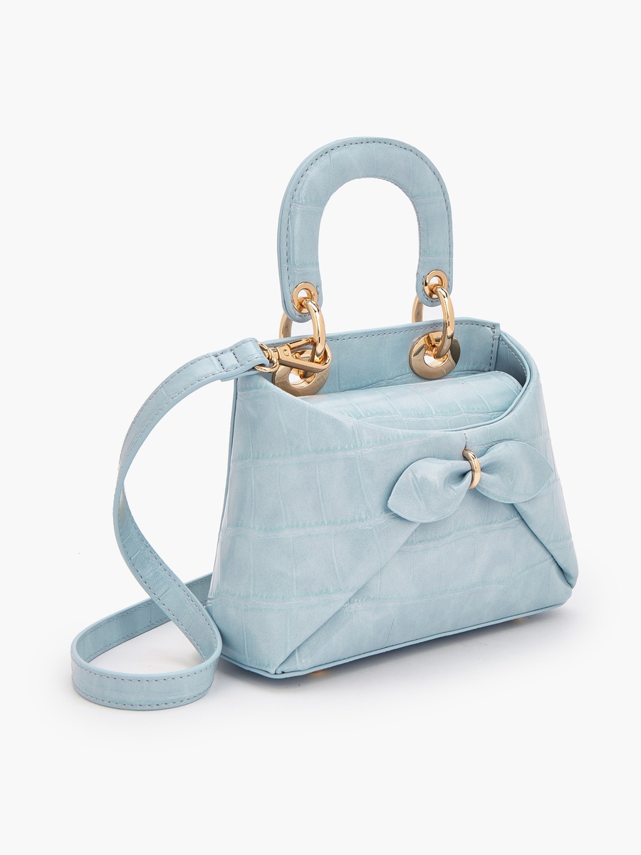Bow Accent Crossbody Bag with Top Handle