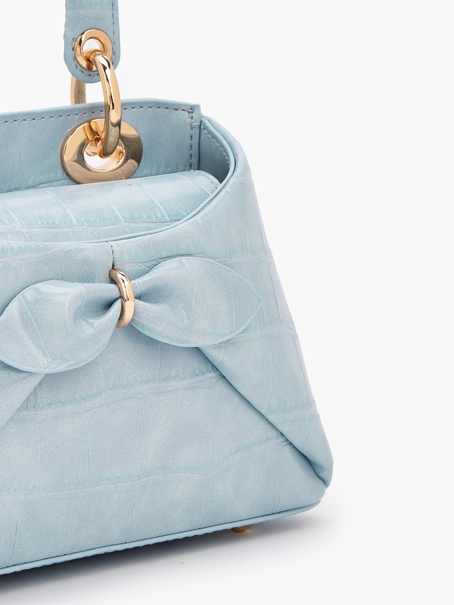 Bow Accent Crossbody Bag with Top Handle