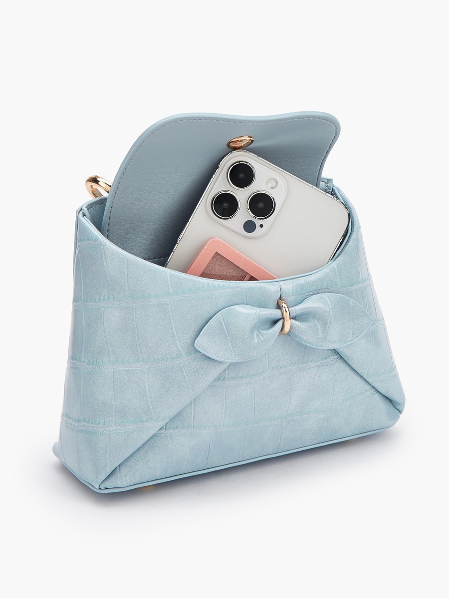 Bow Accent Crossbody Bag with Top Handle