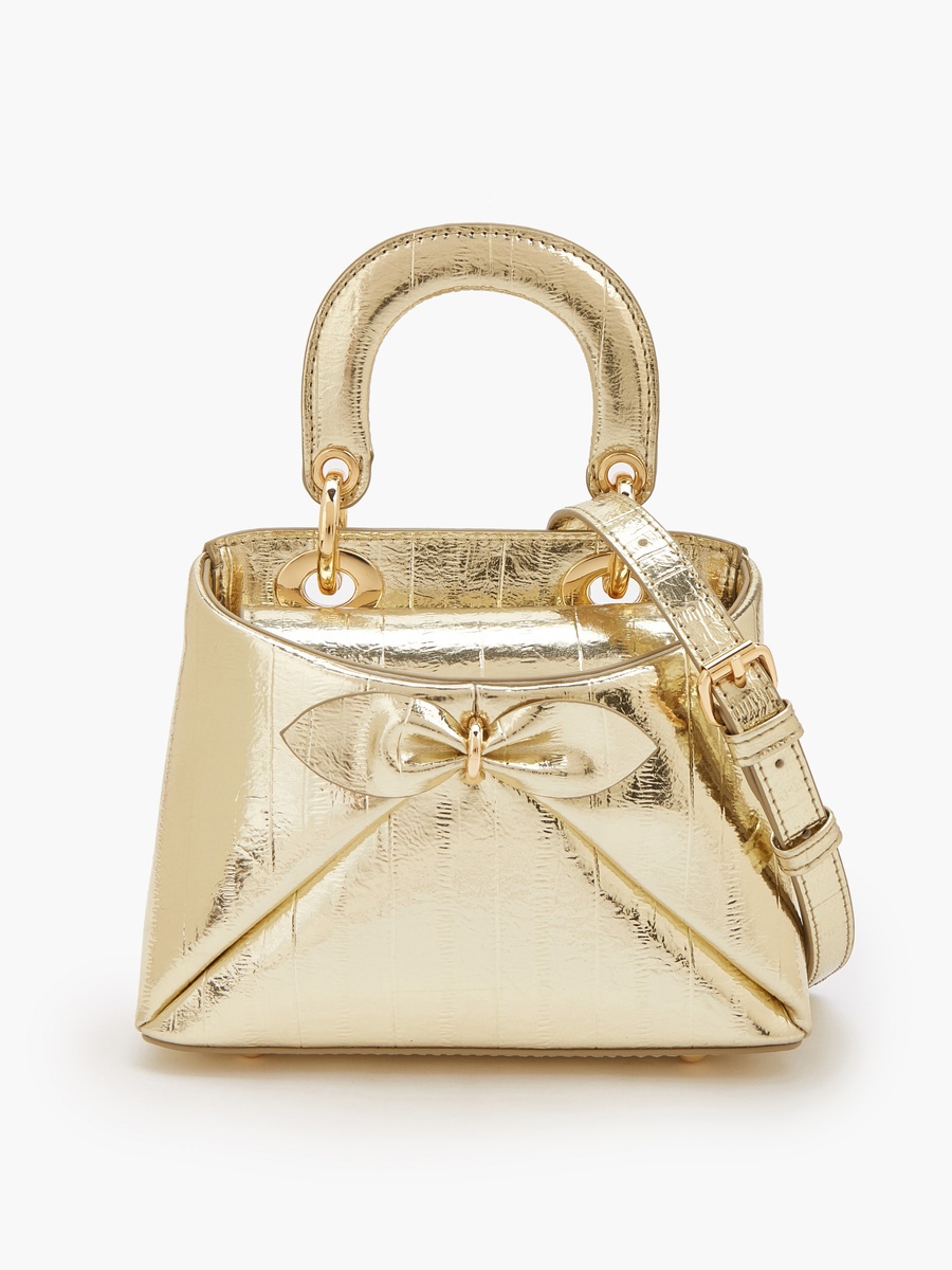 Bow Accent Crossbody Bag with Top Handle