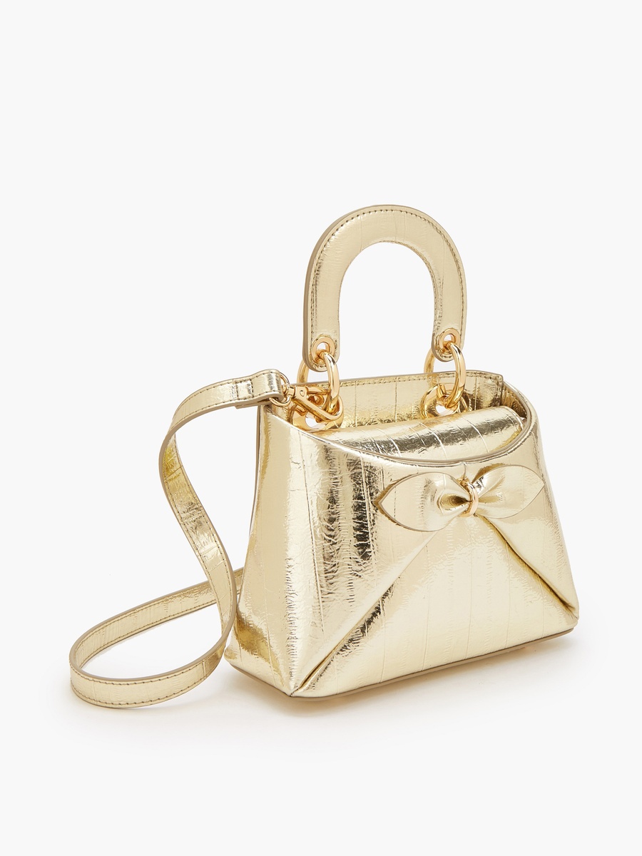 Bow Accent Crossbody Bag with Top Handle